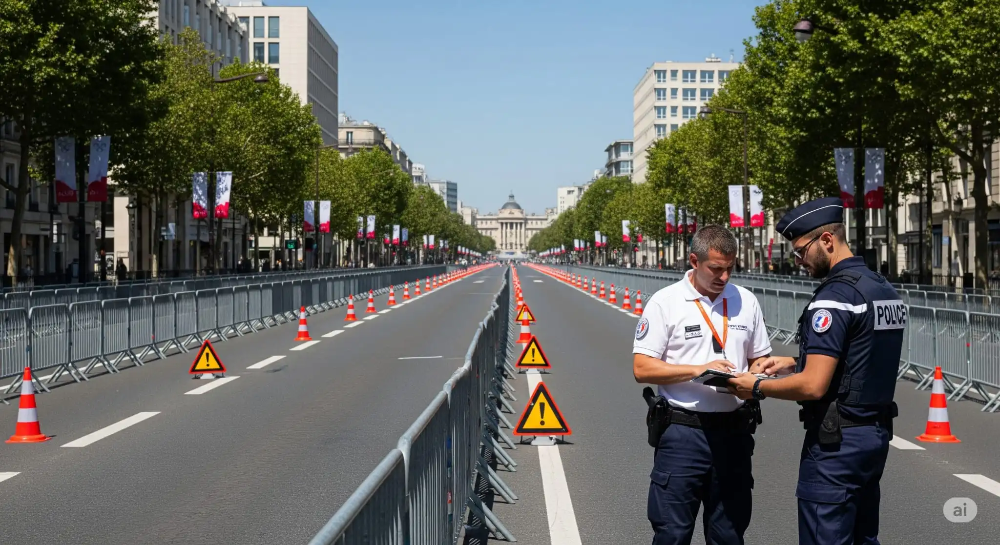 Sécurisation du passage de la Flamme Olympique à Aubervilliers par les équipes de BMS Ventouse.