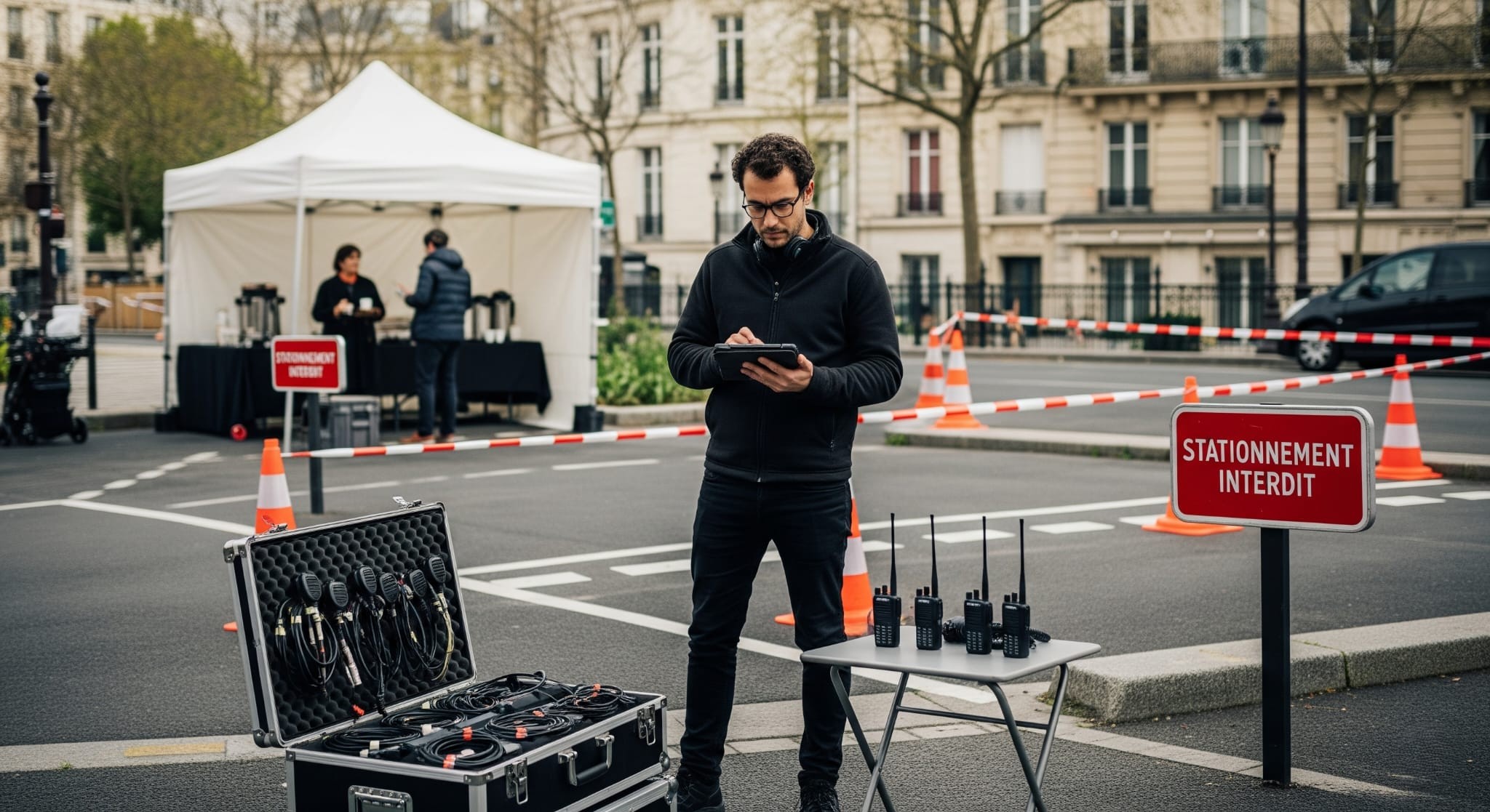 Illustration d'un package de services complet pour une production.